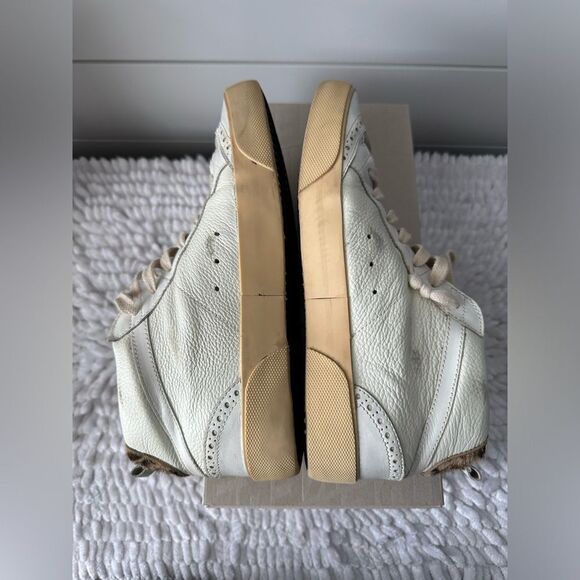 Golden Goose Mid Star Off White Sneakers Leopard Fur Heel - Picture 8 of 14